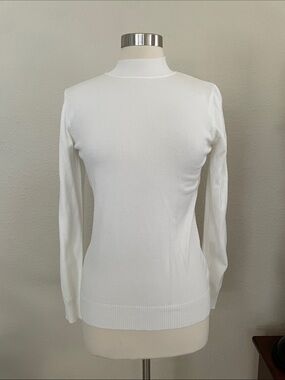 Cielo Cream Ribbed Mock Neck Sweater